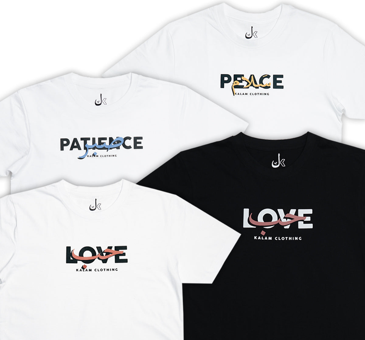 t-shirts arabe kalam clothing avec jolie imprimé en langue arabe